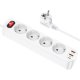 Сетевой удлинитель Hoco NS1 4 розетки / 3USB (Type-C PD20W+2USB 18W) 1,8m White Сетевой удлинитель Hoco NS1 4 розетки / 3USB (Type-C PD20W+2USB 18W) 1,8m White
