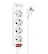 Сетевой удлинитель Hoco NS1 4 розетки / 3USB (Type-C PD20W+2USB 18W) 1,8m White