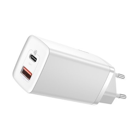 Мережевий зарядний пристрій Baseus GaN2 Lite Quick Charger 65W 1Type-C + 1USB White (CCGAN2L-B02)