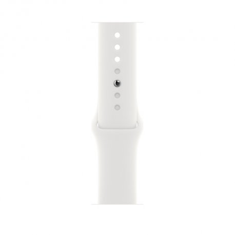 Apple Watch Series 8 45mm (GPS+LTE) Silver Aluminum Case with White Sport Band - Size M/L (MP4W3)