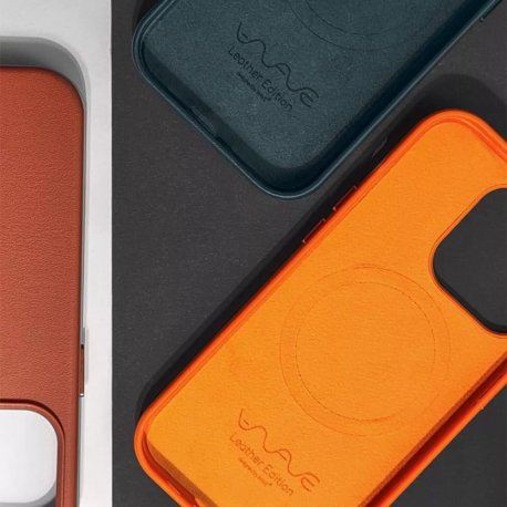 Чехол WAVE Premium Leather Edition Case with MagSafe для iPhone 14 Umber