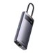 HUB Baseus Metal Gleam Multifunctional 4-in-1 Type-C 3xUSB3.0+RJ45 Gray (WKWG070113)
