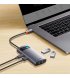 HUB Baseus Metal Gleam Multifunctional 4-in-1 Type-C 3xUSB3.0+RJ45 Gray (WKWG070113)