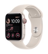 Apple Watch SE 44mm (GPS+LTE) Starlight Aluminum Case with Starlight Sport Band - Size S/M (MNTW3)
