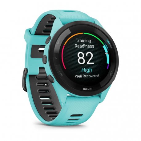 Смарт-годинник Garmin Forerunner 265 Black Bezel with Aqua Case and Aqua/Black Silicone Band (010-02810-12)