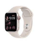 Apple Watch SE 2022 40mm (GPS+LTE) Starlight Aluminum Case with Starlight Sport Band - Size S/M (MNTK3)