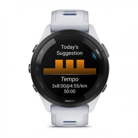 Смарт-часы Garmin Forerunner 265 Black Bezel with Whitestone Case and Whitestone/Tidal Blue Silicone Band (010-02810-11)