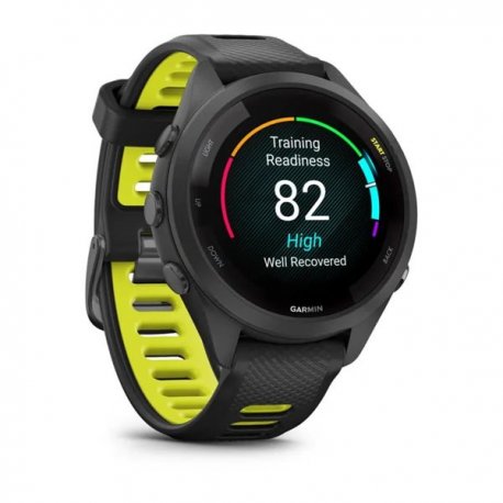 Смарт-часы Garmin Forerunner 265s Black Bezel and Case with Black/Amp Yellow Silicone Band (010-02810-13)