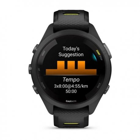 Смарт-часы Garmin Forerunner 265s Black Bezel and Case with Black/Amp Yellow Silicone Band (010-02810-13)