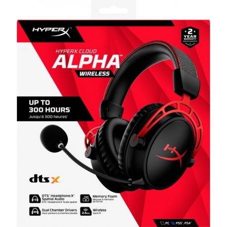 Гарнітура бездротова HyperX Cloud Alpha WL Black/Red (4P5D4AA)