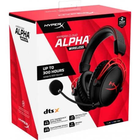 Гарнитура беспроводная HyperX Cloud Alpha WL Black/Red (4P5D4AA)