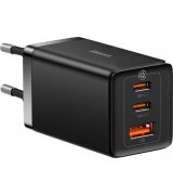 Мережевий зарядний пристрій Baseus GaN5 Pro 2C+U (65W Type-C to Type-C 100W) (1m) Black (CCGP120201)