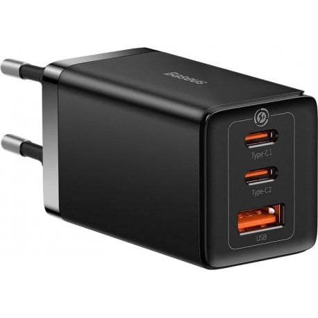 Сетевое зарядное устройство Baseus GaN5 Pro 2C+U (65W Type-C to Type-C 100W) (1m) Black (CCGP120201)