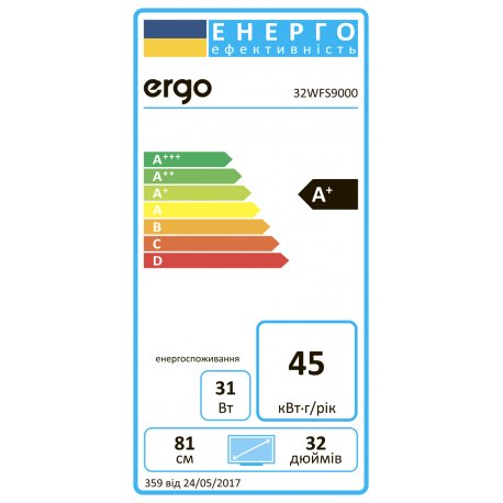 Телевізор Ergo LED 4K 32" WebOS Black (32WFS9000)