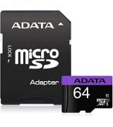 Карта памяти ADATA Premier 64GB Class 10 microSDHC UHS-I R100Mb/s (AUSDX64GUICL10-RA1)