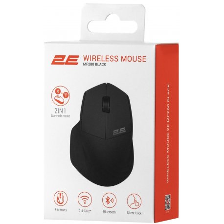 Миша бездротова 2E MF280 Silent WL BT Black (2E-MF280WBK)