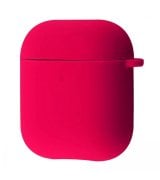 Чехол Silicone Case Full with Carbine для Airpods 1/2 Rose Red