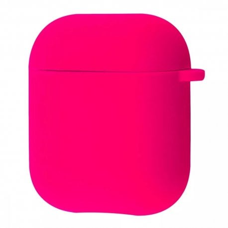 Чехол Silicone Case Full with Carbine для Airpods 1/2 Bright Pink