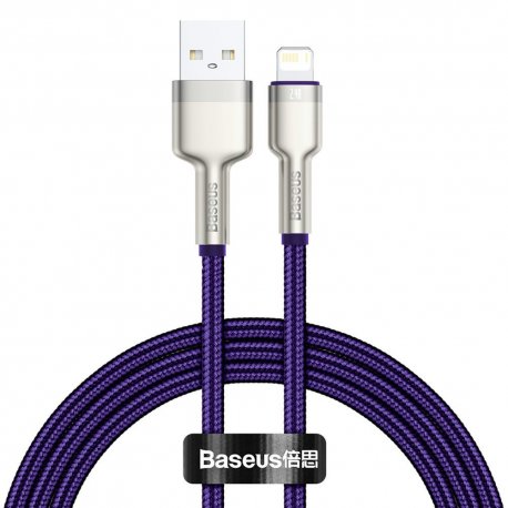 Кабель Baseus Cafule Metal Lightning 2.4A (1m) Purple (CALJK-A05)