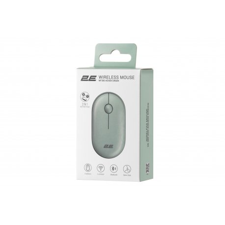 Мышь беспроводная 2E MF300 Silent WL BT Ashen green (2E-MF300WGN)