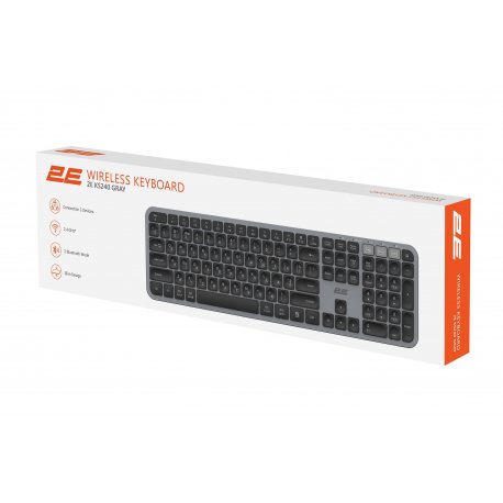 Клавітура бездротова 2E KS240 WL BT Gray (2E-KS240WG)