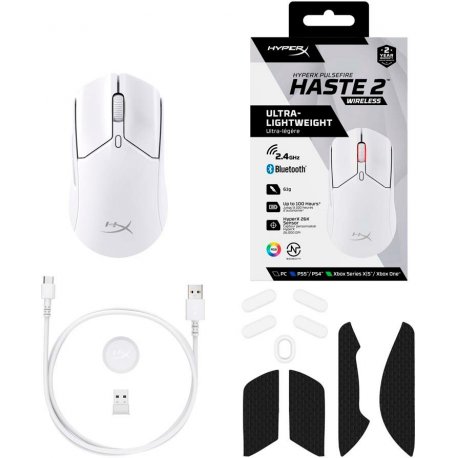 Миша ігрова бездротова HyperX Pulsefire Haste 2 WL White (6N0A9AA)
