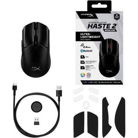 Миша ігрова бездротова HyperX Pulsefire Haste 2 WL Black (6N0B0AA)