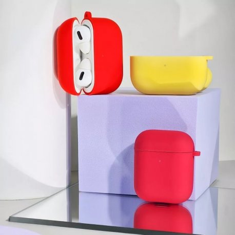 Чохол Silicone Case Full with Carbine для Airpods Pro Yellow