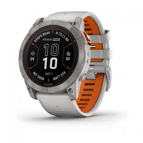 Смарт-часы Garmin fenix 7X Pro Sapphire Solar Titanium with Fog Gray/Ember Orange Band (010-02778-15)
