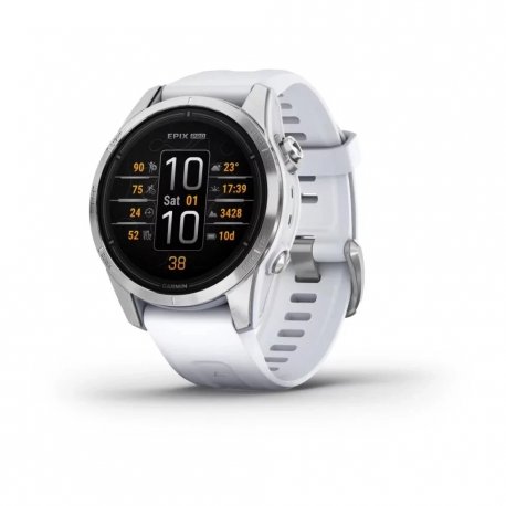 Смарт-часы Garmin Epix Pro (Gen 2) 42 mm Silver with Whitestone Band (010-02802-01)