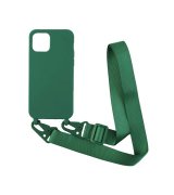 Чехол Silicone Case для Apple iPhone 14 Pro Max с ремешком на плечо Bottle Green