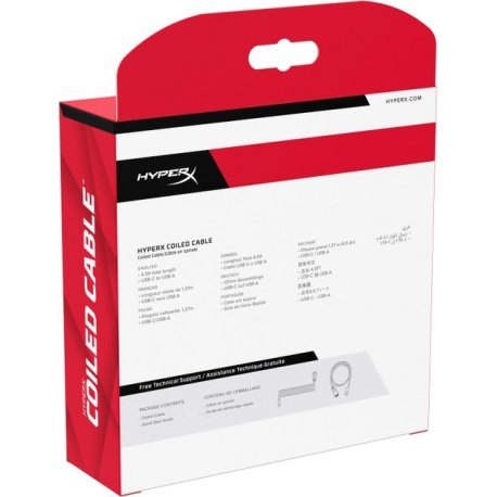 Кабель HyperX USB Type-C - Type A Coiled Cable 1.37 м Grey/Black (6J679AA)