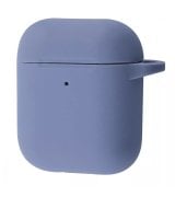 Чехол Silicone Case New with Carbine для Apple Airpods 1/2 Lavender Gray