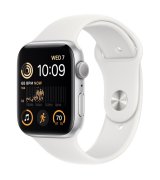 Apple Watch SE 2022 44mm (GPS) Silver Aluminum Case w. White Sport Band (MNK23UL/A)