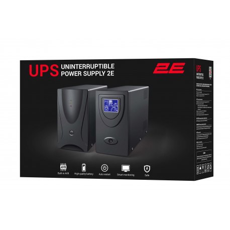 Джерело безперебійного живлення (ДБЖ)2E ED2000 2000VA/1200W, LED, 2xSchuko (2E-ED2000)