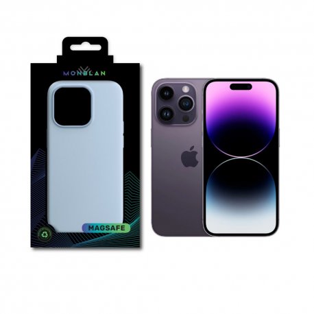 Чохол Monblan Magnetic Silicone Series MagSafe & Animation для iPhone14 Pro Max Sky