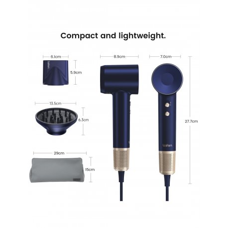 Фен с ионизацией Laifen Swift Premium Golden Blue (2 насадки + сумка) (LF03-PBG-EU)