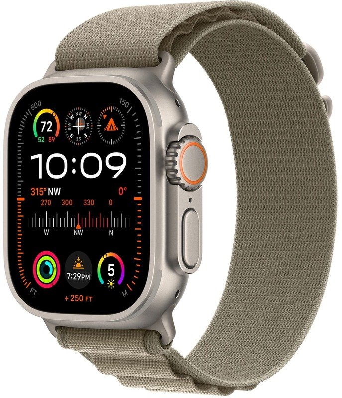 Apple Watch Ultra 2 49mm (GPS+LTE) Titanium Case with Olive Alpine