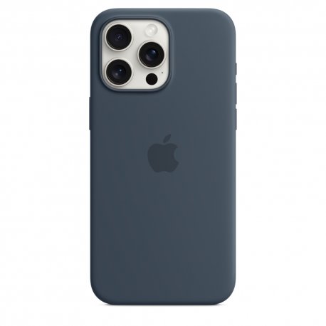 Чехол Apple iPhone 15 Pro Max Silicone Case with MagSafe Storm Blue (MT1P3)