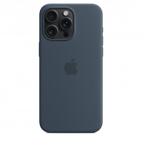 Чехол Apple iPhone 15 Pro Max Silicone Case with MagSafe Storm Blue (MT1P3)