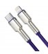 Кабель Baseus Cafule Metal Type-C to Lightning PD 20W (2m) Purple (CATLJK-B05)