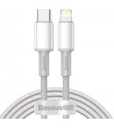 Кабель Baseus High Density Braided Type-C to Lightning PD 20W (2m) White (CATLGD-A02)