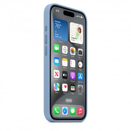 Чехол Apple iPhone 15 Pro Silicone Case with MagSafe Winter Blue (MT1L3)