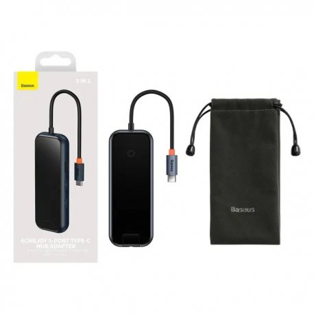 HUB Baseus AcmeJoy 5in1 (Type-C to 2xUSB3.0 + USB2.0 + Type-C PD&Data) Dark Dray (WKJZ010113)