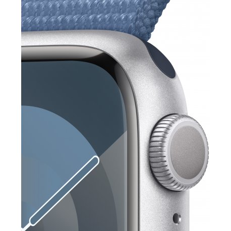 Apple Watch Series 9 41mm (GPS) Silver Aluminum Case with Winter Blue Sport Loop (MR923)