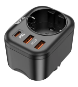 Сетевое зарядное устройство Hoco NS3 (1EU+2USB/QC 3.0 + PD20W) Black