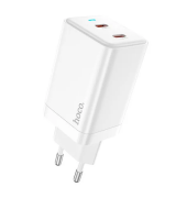 Мережевий зарядний пристрій Hoco N23 PD45W Dual Port (2Type-C) White