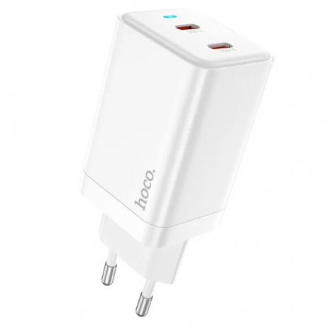 Мережевий зарядний пристрій Hoco N23 PD45W Dual Port (2Type-C) White