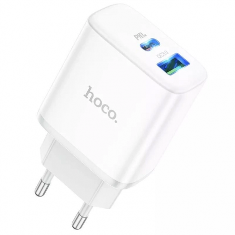 Сетевое зарядное устройство Hoco C105A PD20W+QC3.0 White