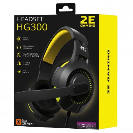 Гарнітура ігрова 2E GAMING HG300 LED (3.5mm) Black (2E-HG300BK)
